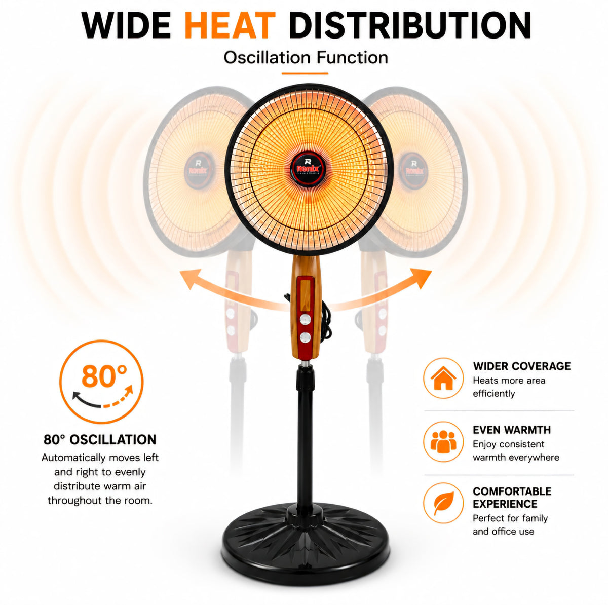 Orin Big Sun Heater 900W - Parabolic Dish Heater