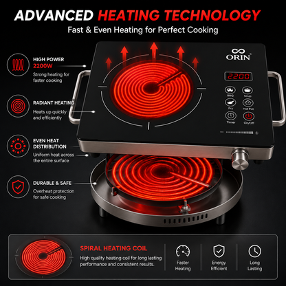 ORIN Hot Plate | Single Burner Hot Plate | Ideal For Home &amp; Outdoor Use