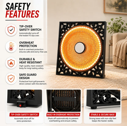 Orin 12 Inch Sun Dish Heater 600W - Classic Design