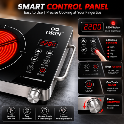 ORIN Hot Plate | Single Burner Hot Plate | Ideal For Home &amp; Outdoor Use
