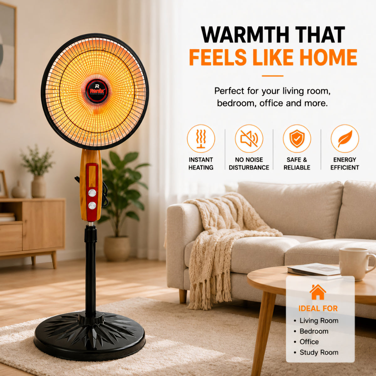 Orin Big Sun Heater 900W - Parabolic Dish Heater