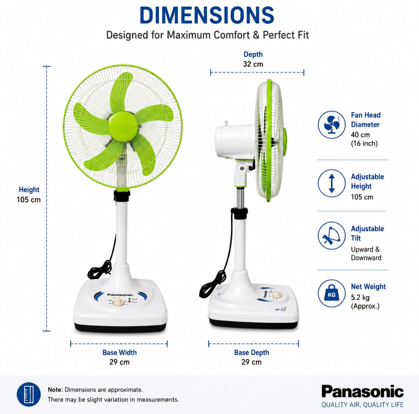 Orin Pedestal Fan 18" Rechargeable Battery Series 1
