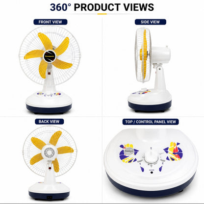 Orin 14" Rechargeable AC/DC Table Fan | 2 Speed | Oscillation | Pure Copper Motor