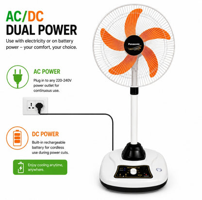Orin 18" Rechargeable AC/DC Fan with Light – New Model