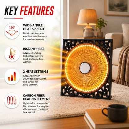 Orin 12 Inch Sun Dish Heater 600W - Classic Design