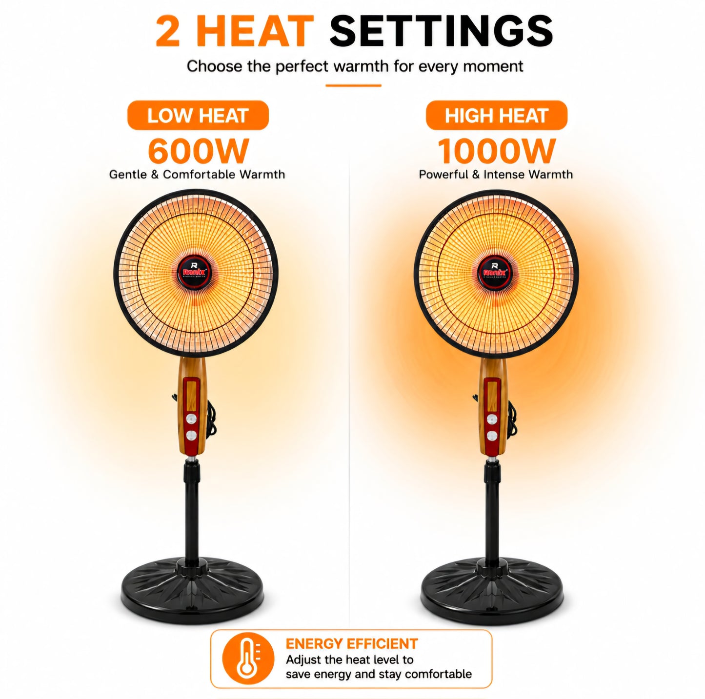 Orin Big Sun Heater 900W - Parabolic Dish Heater
