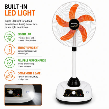 Orin 18" Rechargeable AC/DC Fan with Light – New Model